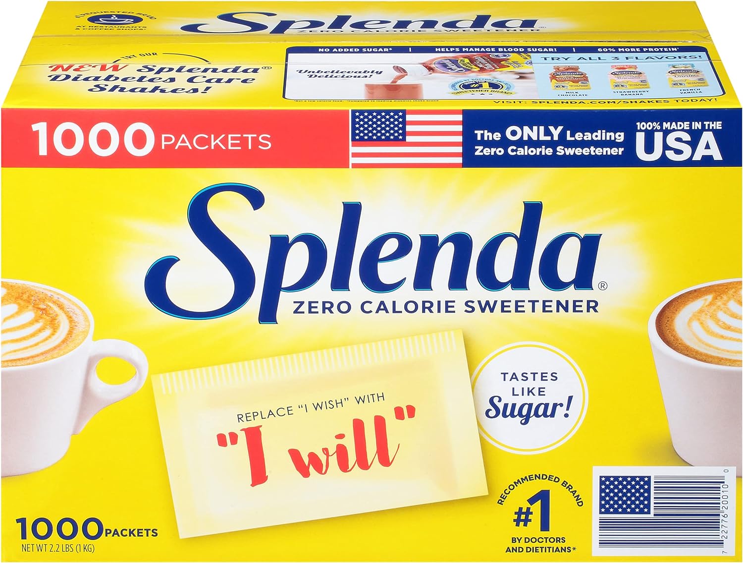 Splenda No Calorie Sweetener 1000 Individual Packets