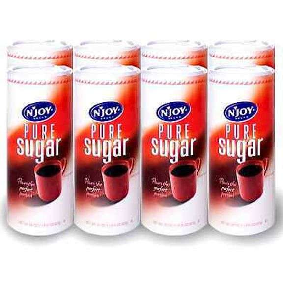 Njoy Brand Pure Sugar 22Oz. 8 Pack Canisters