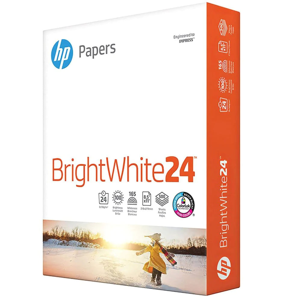 HP Bright White Inkjet Paper, 24lb