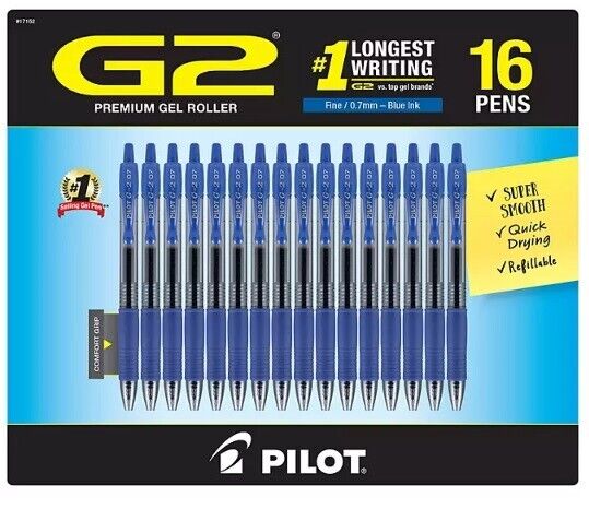 Pilot G2 Retractable Roller Ball Gel Pens